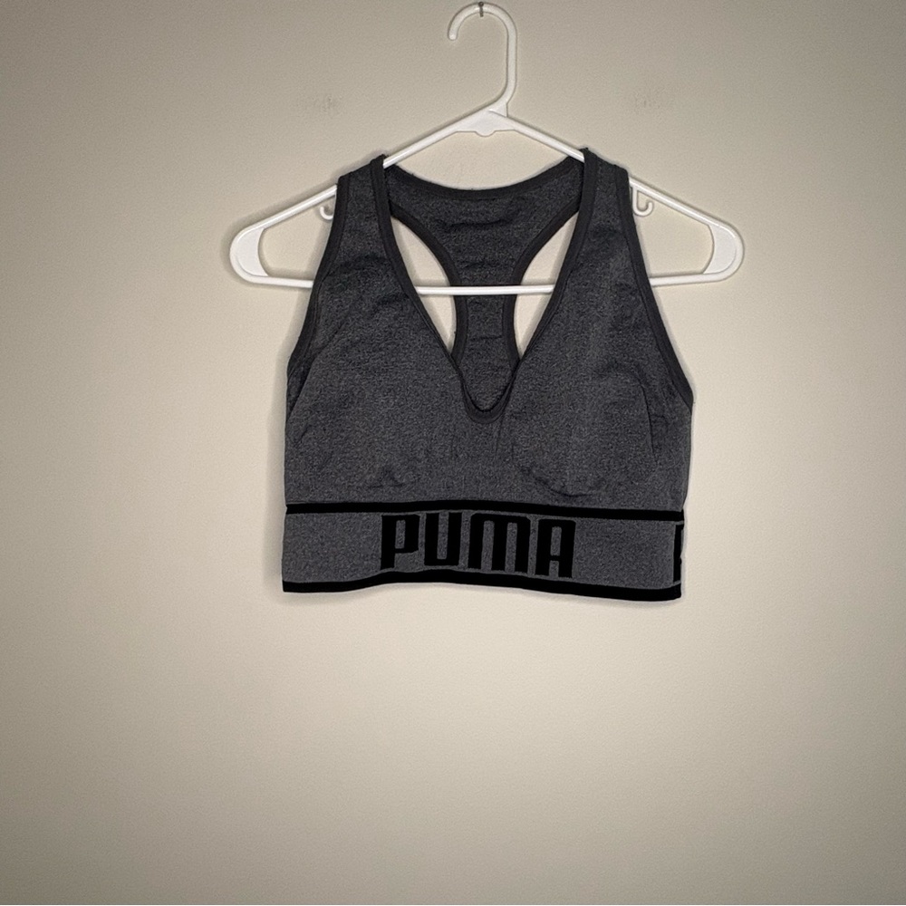 PUMA Charcoal Sports Bra Womens Sports Bra Non padded medium/large